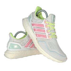 Adidas Ultra Boost 1.0 Cloud Womens Size 11 White Bliss Pink Lucid Lemon Sneaker